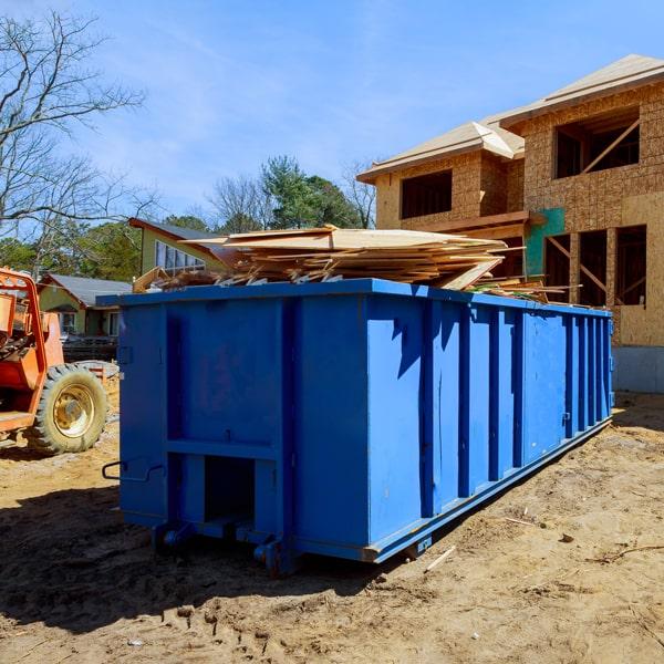 construction dumpsters are provided in various sizes to accommodate different projects, including 10, 20, 30, and 40-yard options